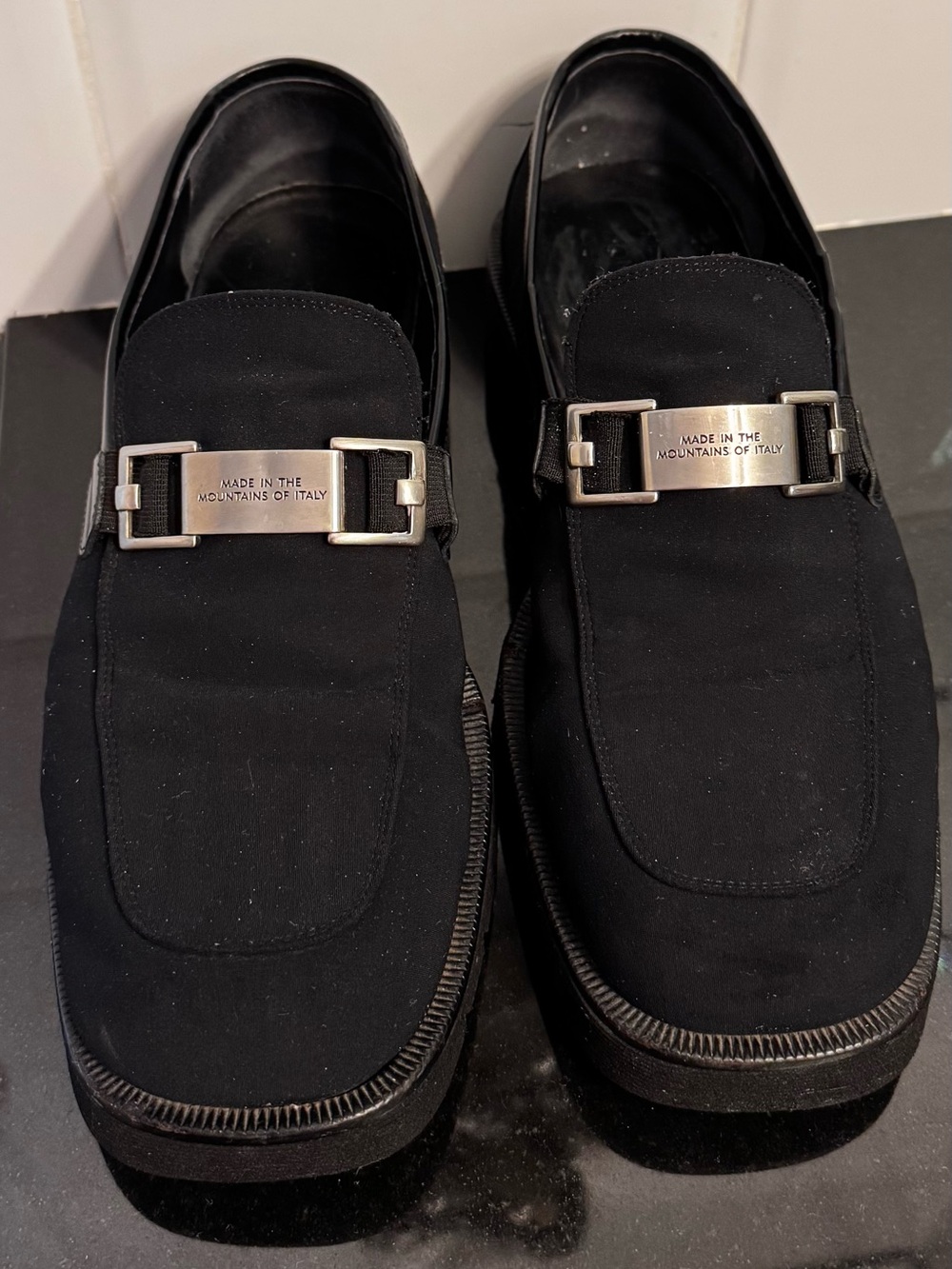 DONALD J PLINER Men's Chunky Loafer Black Slip On Fabric Shoes Size 10